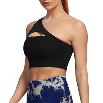 Aoxjox Women's One Shoulder Workout Top for Fitness