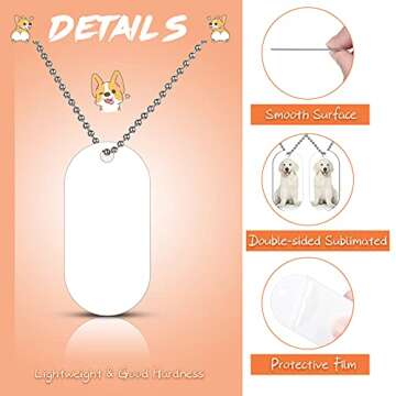 Hicarer 15 Sublimation Blank Dog Tags for DIY Gifts