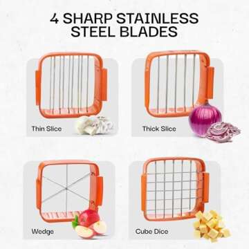 Nutrichopper with Fresh-keeping container Vegetable Chopper Onion Chopper Egg Slicer - Chops, Slices...