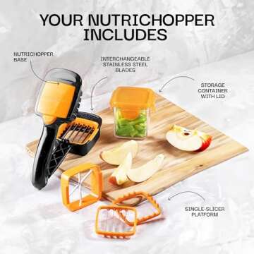 Nutrichopper with Fresh-keeping container Vegetable Chopper Onion Chopper Egg Slicer - Chops, Slices, Cubes, Wedges Multi-purpose Food Chopper with Stainless Steel Blades Veggie Chopper As Seen On TV