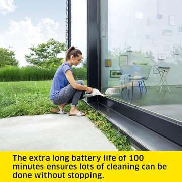 Kärcher WV 6 Electric Window Vacuum Squeegee 11" - Cleans Showers, Mirrors, Glass, and Countertops - Electric Squeegee