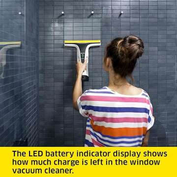 Kärcher WV 6 Electric Window Vacuum Squeegee 11" - Cleans Showers, Mirrors, Glass, and Countertops - Electric Squeegee