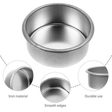 Uonlytech 20Pcs Tea Light Tin Cups for DIY Candle Making