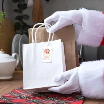 Whaline Merry Christmas Gift Tags - 100Pcs Santa Snowflake Labels