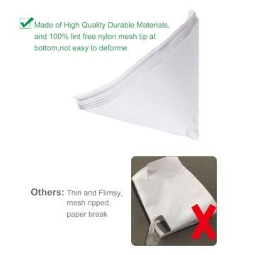 200 Pack of 150 Micron Paint Strainer Funnels for All Projects