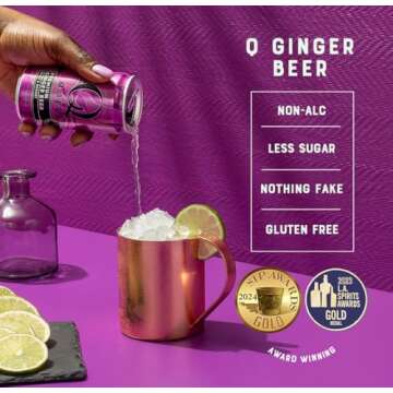 Q GINGER BEER with Real Ginger & Organic Agave - Ideal for Cocktails & Mocktails - Made with Real In...