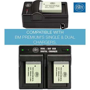 BM Premium 2-Pack of NB-13L Batteries for Canon PowerShot SX740 HS, G1 X Mark III, G5 X, G5 X Mark II, G7 X, G7 X Mark II, G7 X Mark III, G9 X, G9 X Mark II, SX620 HS, SX720 HS Digital Cameras