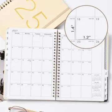 2025 Planner - 2025 Weekly Monthly Planner from January 2025 - December 2025, 6.4" x 8.5" Calendar Planner with Tabs, Inner Pocket