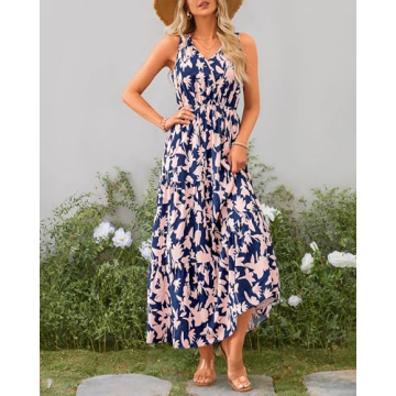 BTFBM Floral Maxi Dress for Weddings and Vacations