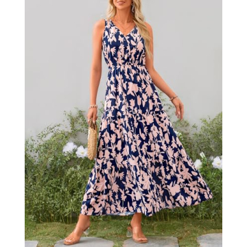 BTFBM Floral Maxi Dress for Weddings and Vacations