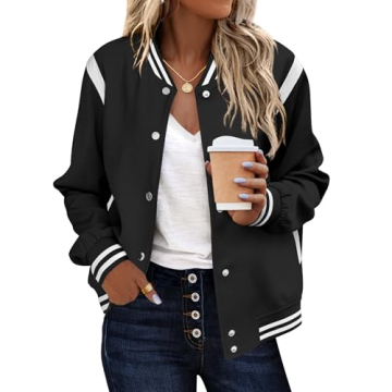Stylish Zeagoo Women's Lightweight Bomber Jacket - Trendy & Comfortable