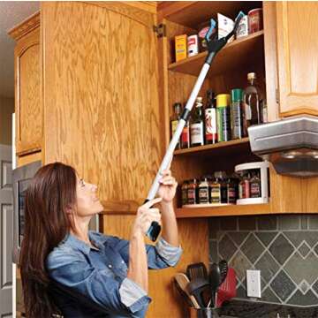 Grabber Reacher Tool, Reacher Grabber, Grabber Tool for Elderly, 32" Foldable Litter Picker, Garden Grabber, Arm Extension, Lightweight Mobility Aid, Extender Gripper Tool (Blue) (2 Pack)