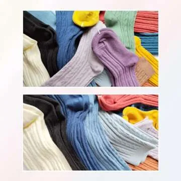 MINI PANDA 5 Pairs knee Socks for Toddler Girls, Baby Girls High Cute Long Socks