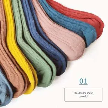 MINI PANDA 5 Pairs knee Socks for Toddler Girls, Baby Girls High Cute Long Socks