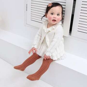 MINI PANDA 5 Pairs knee Socks for Toddler Girls, Baby Girls High Cute Long Socks