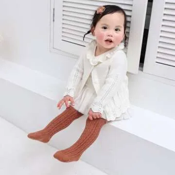 MINI PANDA 5 Pairs knee Socks for Toddler Girls, Baby Girls High Cute Long Socks