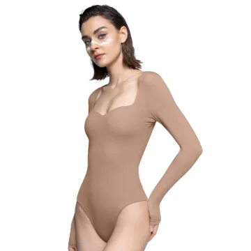 PUMIEY Women's Sweetheart Neck Bodysuit - Soft & Stylish