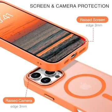 BENTOBEN for iPhone 16 Pro Max Case 2024, Phone case iPhone 16 Pro Max Magnetic Case [Compatible with Mag Safe] Translucent Matte Slim Shockproof Protective Cover for iPhone 16 Pro Max 6.9" Orange