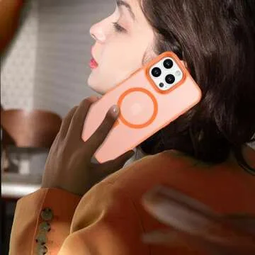 BENTOBEN for iPhone 16 Pro Max Case 2024, Phone case iPhone 16 Pro Max Magnetic Case [Compatible with Mag Safe] Translucent Matte Slim Shockproof Protective Cover for iPhone 16 Pro Max 6.9" Orange