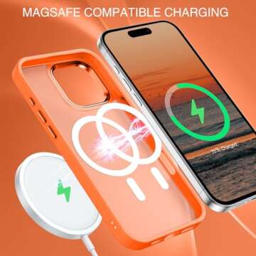 BENTOBEN for iPhone 16 Pro Max Case 2024, Phone case iPhone 16 Pro Max Magnetic Case [Compatible with Mag Safe] Translucent Matte Slim Shockproof Protective Cover for iPhone 16 Pro Max 6.9" Orange