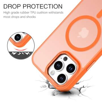 BENTOBEN for iPhone 16 Pro Max Case 2024, Phone case iPhone 16 Pro Max Magnetic Case [Compatible with Mag Safe] Translucent Matte Slim Shockproof Protective Cover for iPhone 16 Pro Max 6.9" Orange