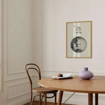 Generic This Kitchen is For Dancing Posters Trendy Kitchen Wall Art Retro Disco Ball Wall Decor, Funky Aesthetic Disco Ball Poster, Girl Room Decor for Bedroom Bar Cart 12x16in Unframed