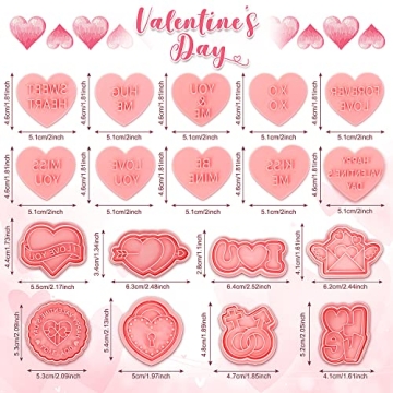 18-Piece Valentine Cookie Cutters for Creative Baking