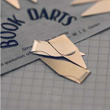 Book Darts 125 Count Tin Brass Bookmarks - Line Book Markers