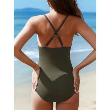 Maternity Swimsuit One Piece Button Closure Cross Back Pregnancy Bathing Suit Glass Green X-Large