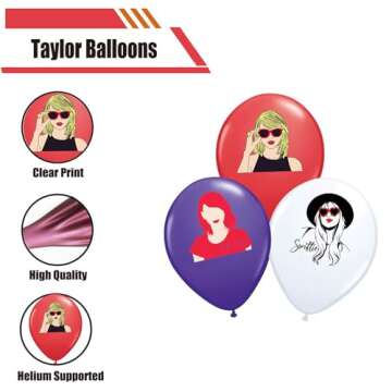 Music Birthday Party Decorations for Girl Fans - 30Pcs Balloons