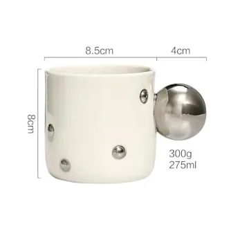 Personalized Silver Ceramic Mug for Coffee and Tea Lovers