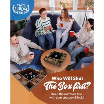 WE Games 14 Inch Wooden Shut The Box Board Game