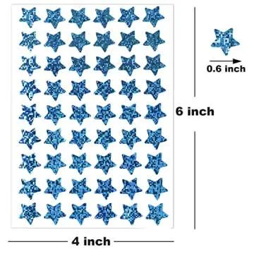 Vibrant 1620 Holographic Star Stickers for Kids