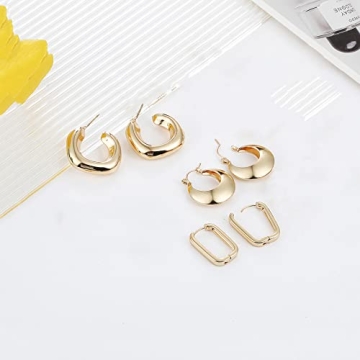 ALLHOLA Gold Hoop Earrings Set for Women - Stylish and Hypoallergenic