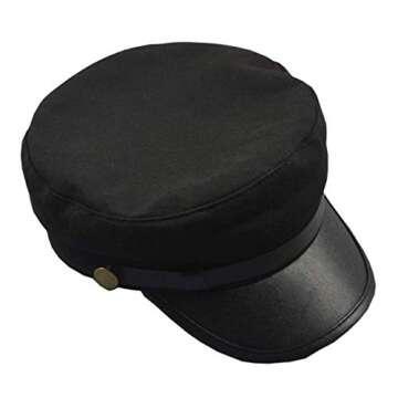 NARAMAX 1PCS Black Chauffeur Hat Driver Hat Costume Hats Doorman Hats Fishermans Hat Cap for Men and Women(Black)