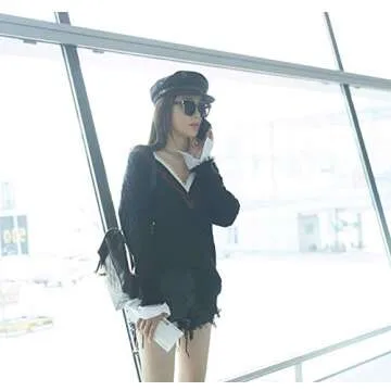 NARAMAX 1PCS Black Chauffeur Hat Driver Hat Costume Hats Doorman Hats Fishermans Hat Cap for Men and Women(Black)