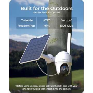 REOLINK Go PT Ultra+SP - 4K Cellular Security Camera Wireless Outdoor, No WiFi, 3G/4G LTE, Support (AT&T/T-Mobile), Solar Powered, Color Night Vision, Local/Cloud Storage, Smart Detection