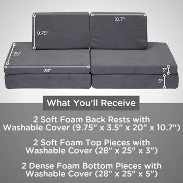 Whatsit Modular Kids Couch - Versatile Toddler Play Sofa