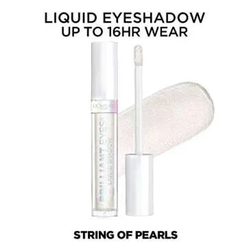 L'Oreal Paris Brilliant Eyes Shimmer Liquid Eye Shadow, Longwearing Lasting Shimmer, Crease Resistant, Flake-Proof, Precision Applicator, Quick Dry, Non-Greasy, String of Pearls, 0.1 oz.