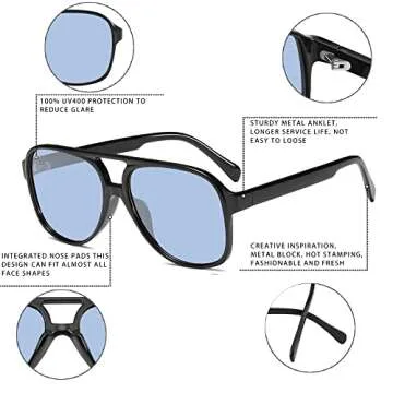 Stylish YDAOWKN Retro Aviator Sunglasses for Everyone