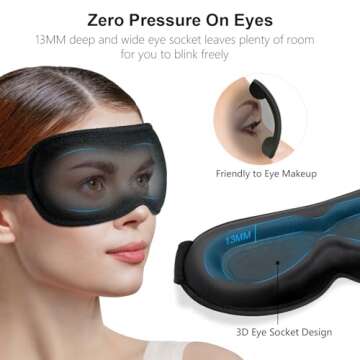Gritin 3D Blackout Eye Mask for Sleep Comfort and Travel