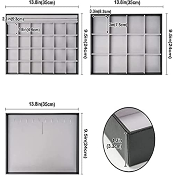 ProCase Stackable Jewelry Trays Organizer Set Velvet-Lined