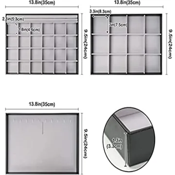 ProCase Stackable Jewelry Trays Organizer Set Velvet-Lined