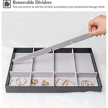 ProCase Stackable Jewelry Trays Organizer Set Velvet-Lined