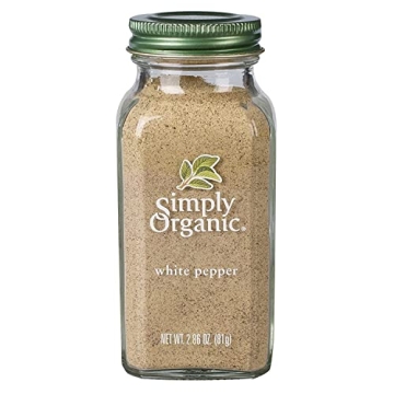 Simply Organic White Pepper, 2.86-Ounce Jar, Lightly Flavor Sauces, Fish, Chicken & Potato Dishes, M...