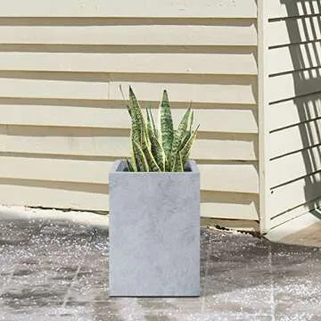 Kante 15.7" Tall Rectangular Concrete Planters