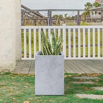Kante 15.7" Tall Rectangular Concrete Planters