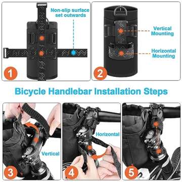 Desing Wish Bike Water Bottle Holder, 16-24oz Bike Cup Holder with Removable Non-Slip Straps Multipl...