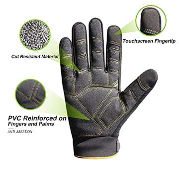 HANDLANDY Heavy Duty Work Gloves for Men – Cut 6 Safety Impact Protection