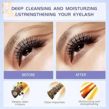 Vemofoper Lash Shampoo for Lash Extensions, Eyelash Extension Cleanser 60ml + Rinse Bottle + Brushes, Lash Bath for Eyelash Extensions, Lash Cleaner, Paraben & Sulfate Free, Salon and Home Use